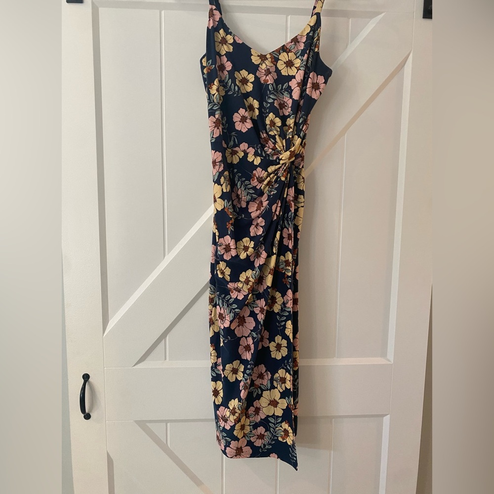 Nine Britton Floral Wrap Dress - Navy, Pink, Yellow